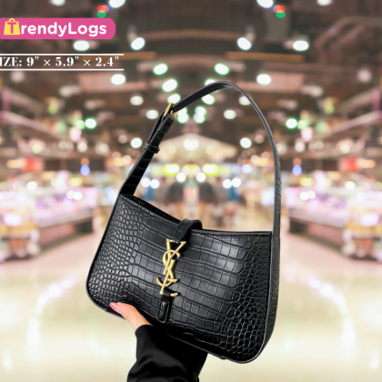 YSL Inspired Stone Pattern Bag (Black)