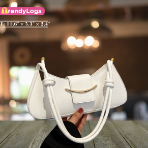 Boat Shape Fashionable Shoulder Bag (White)