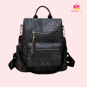 Backpack with Tassel Zip (Black)