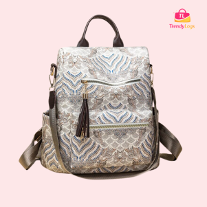 Backpack with Tassel Zip (Cream-White)