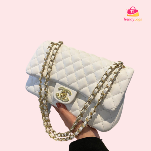 Chanel Inspired Shoulder Bag (White)