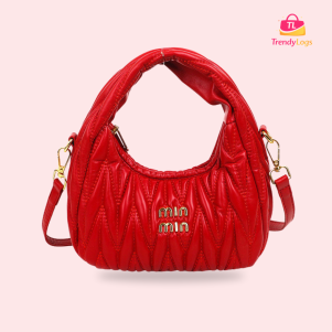 min min Quilted Handbag (red)